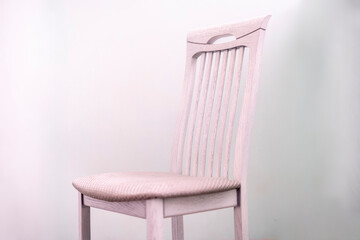 a simple wooden classic white chair, home interior details