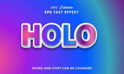 Holo Editable 3d text Effect Style