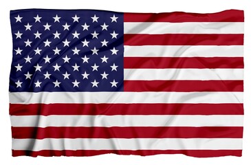 Classic American flag. Satin texture flag of USA. Memorial Day. Banner, freedom concept