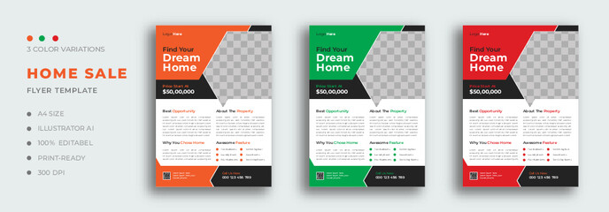 Creative and clean real estate flyer for real estate and property business. Modern Home Sale Real Estate Flyer Template. real estate flyer, property flyer