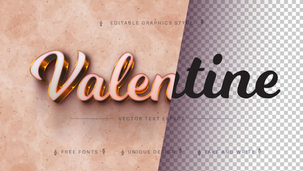 Valentine Gold - Editable Text Effect, Font Style