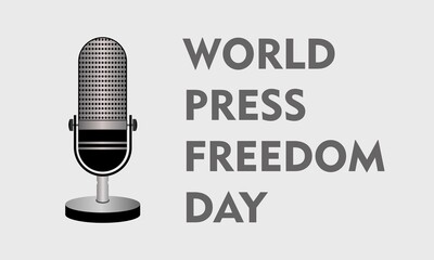 Silver Vector Design World Press Freedom Day, May 3rd, Vector Illustration and Text, Simple Design