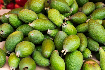 Acca sellowiana - Delicious feijoas in the traditional Colombian market