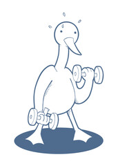 Goose in gym draw