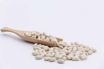 white beans on a wooden pallet