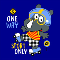 Hippo sporty cartoon vector design