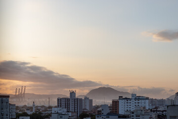 sunset over the city