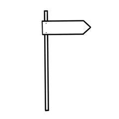 Fototapeta premium Direction travel signpost wooden timber vector illustration. Arrow showing the right way, distance. sketch engraved style. Navigation design object