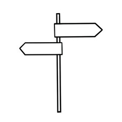 Obraz premium Direction travel signpost wooden timber vector illustration. Arrow showing the right way, distance. sketch engraved style. Navigation design object