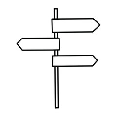 Direction travel signpost wooden timber vector illustration. Arrow showing the right way, distance. sketch engraved style. Navigation design object