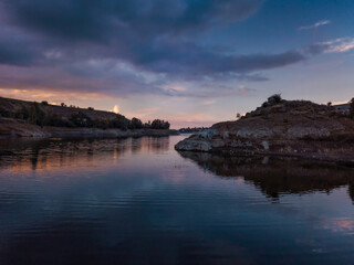 sunset over the river