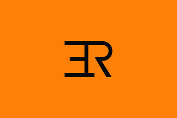 Fototapeta ER Letter Logo Design. Creative Modern E R Letters icon vector Illustration. obraz