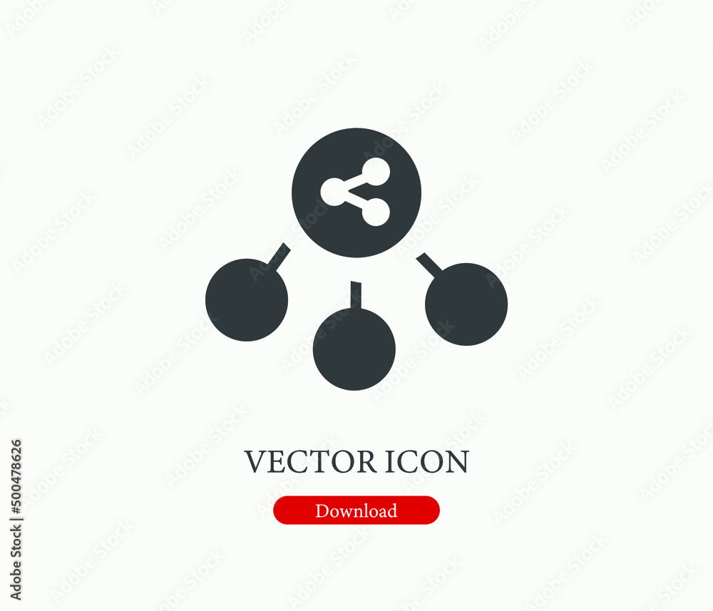 Poster sharing vector icon. editable stroke. symbol in line art style for design, presentation, website or 