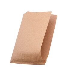 dark paper bag on white background