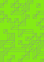 Implementation of Edward Zajec’s “Il Cubo” from 1971. Essentially a Truchet tile set of 8 tiles and rules for placement art illustration