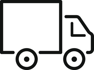 Vector icon of transport; The editable illustration of truck car