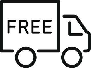 Vector icon of free delivery; The editable illustration of track transport