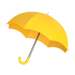 Yellow umbrella isolated on a white background. 3D rendering 3D illustration