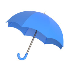Blue umbrella isolated on a white background. 3D rendering 3D illustration © Andrii