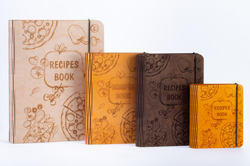 wooden bound recipe book