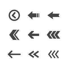 Arrow icons set. Vector pictogram arrows collection.