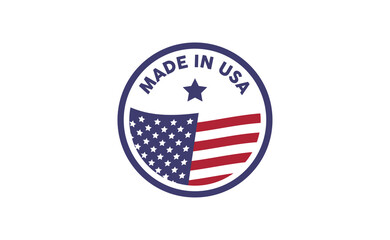 Made in America badge. United States patriotic symbol. American label. USA emblem.
