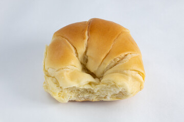 Delicious fresh and soft croissant for breakfast or snack on white background