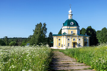 MOSCOW REGION, RUSSIA - June 10, 2021, Church of Michael the Archangel in the village of...