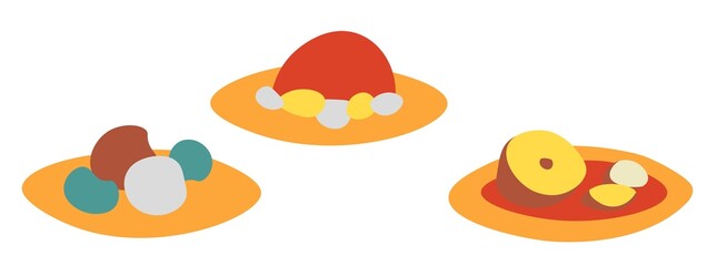 Meal on plates, food for picnic, homemade dishes