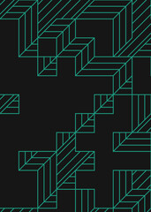 Implementation of Edward Zajec’s “Il Cubo” from 1971. Essentially a Truchet tile set of 8 tiles and rules for placement art illustration