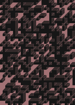 Implementation of Edward Zajec&rsquo;s &ldquo;Il Cubo&rdquo; from 1971. Essentially a Truchet tile set of 8 tiles and rules for placement art illustration