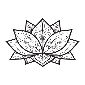 Lotus Flower, Floral Yoga Symbol Svg