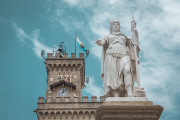 Fototapeta na wymiar Piazza della Liberta - San Marino, San Marino - 12.07.2021
