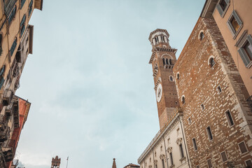 Piazza Erbe and Palazzo della Ragione, Verona, Italy, 13.07.2021