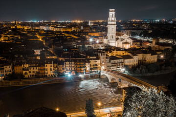 Night photos from the Castel San Pietro, Verona, Italy, 13.07.2021