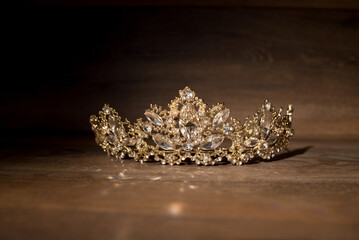 Luxury crown for princess and queen. Beauty contest