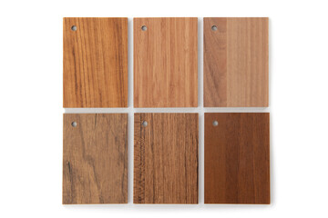 Laminated composite material samples isolated on white background 