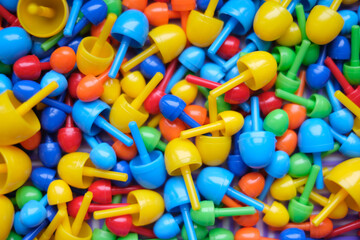 Close-up, childrens color mosaic for creating images. Educational toys for kids.