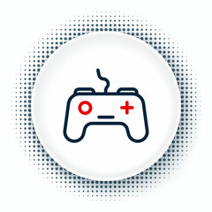 Line Gamepad icon isolated on white background. Game controller. Colorful outline concept. Vector