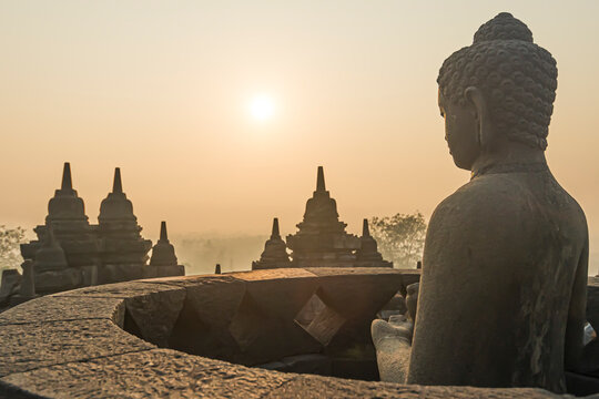 Borobudur temple at sunrise