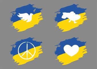 icons for peace with the flag of ukraine