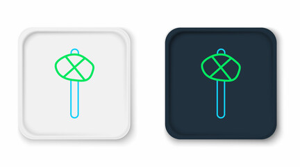 Line Stone age hammer icon isolated on white background. Colorful outline concept. Vector