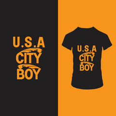 USA city boy t shirt design