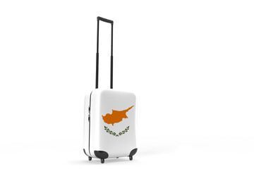 Travel suitcase with the flag of Cyprus. Travel concept. 3D Rendering