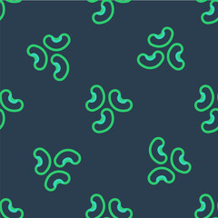 Line Beans icon isolated seamless pattern on blue background. Vector