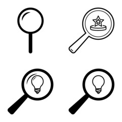 Magnifiers Flat Icon Set Isolated On White Background