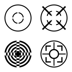 Obraz premium Crosshairs2 Flat Icon Set Isolated On White Background