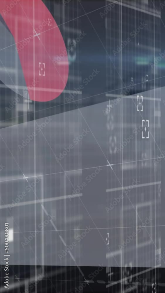 Poster animation of statistics, data processing and networks of connections