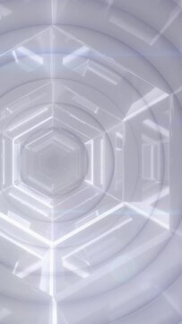 Animation of white circles over digital tunnel