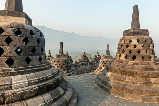 Borobudur temple at sunrise